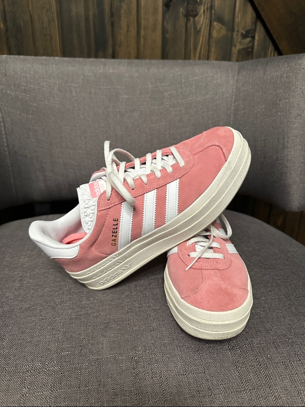 adidas Gazelle Platform Suede Sneakers - Pink White
